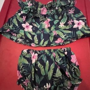 Girls floral two piece 6-12 months